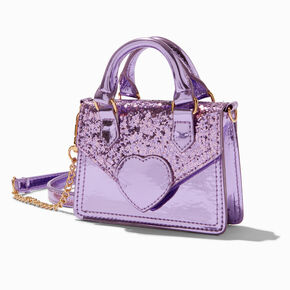 Sac cabas &agrave; bandouli&egrave;re paillet&eacute; violet Claire&#39;s&nbsp;Club,