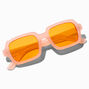 Frosted Orange Rectangular Sunglasses,