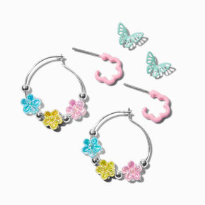 Pastel Spring Mixed Stud &amp; Hoop Earrings - 3 Pack,