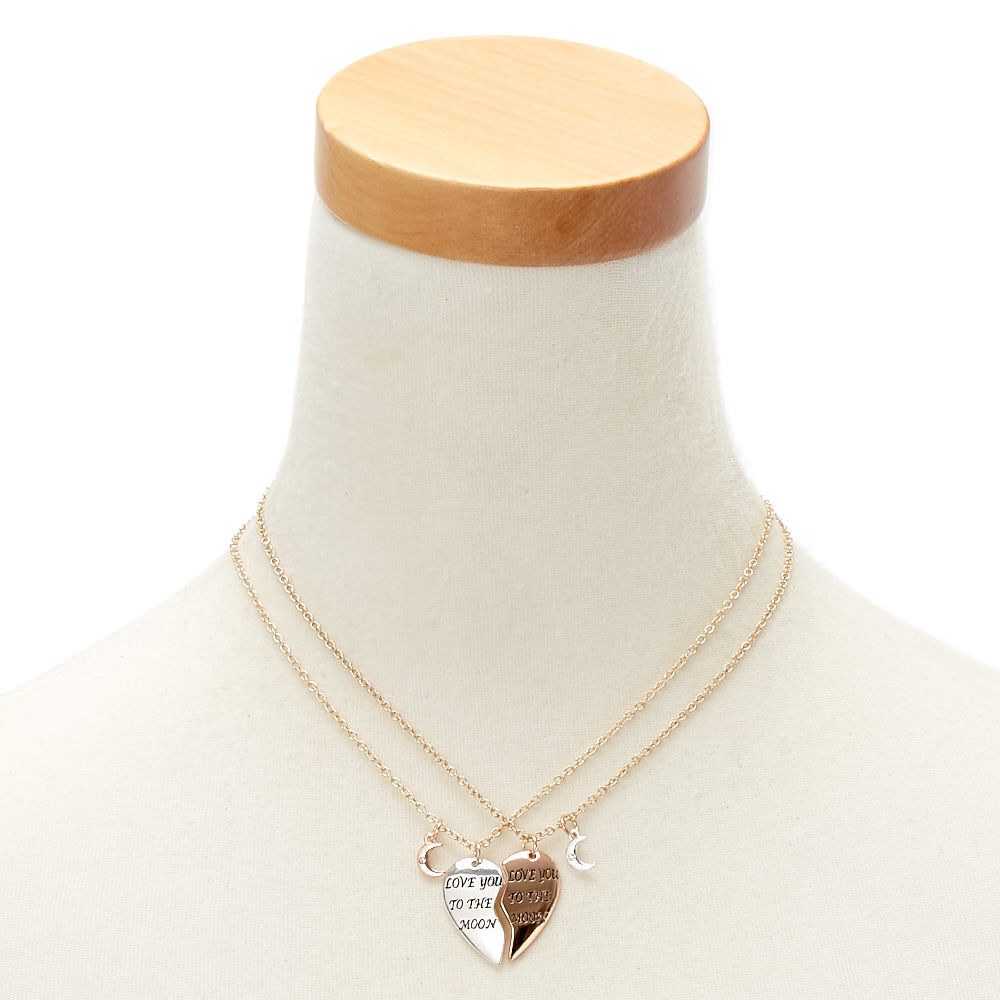 Best Friends Love You To The Moon Pendant Necklaces - 2 Pack,