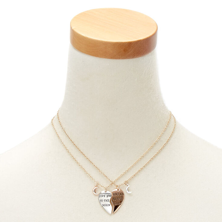Best Friends Love You To The Moon Pendant Necklaces - 2 Pack,