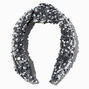 Silver Sequin Knotted Headband,