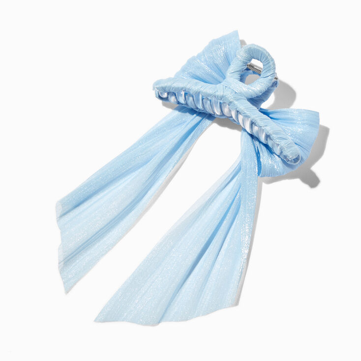 Light Blue Organza Bow Hair Claw,