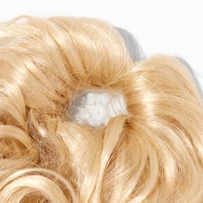 Curly Faux Hair Bobble - Platinum Blonde,