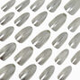 Silver Glazed Stiletto Vegan Faux Nail Set - 24 Pack,