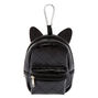 Porte-cl&eacute;s mini sac &agrave; dos noir oreilles de chat,