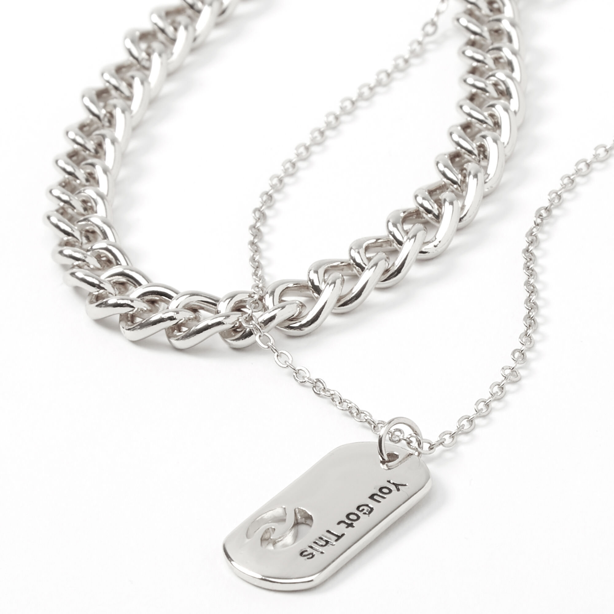 Sky Brown™ Silver Chain Choker Necklaces - 2 Pack,