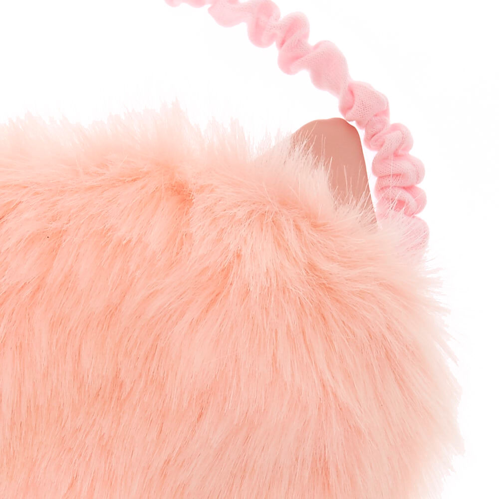 Pink Fur Cat Ears Sleeping Mask,