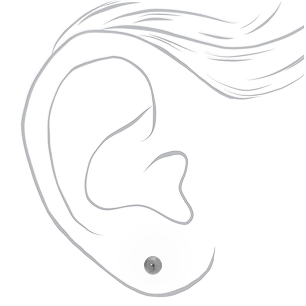 Clous d'oreille boules 5 mm en titane argenté - Collection C Luxe,