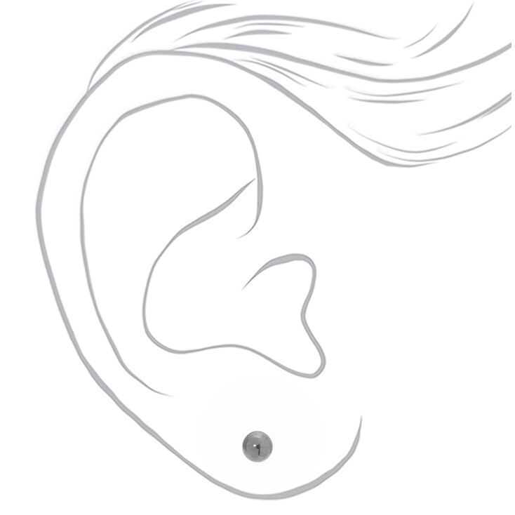 Clous d&#39;oreille boules 5&nbsp;mm en titane argent&eacute; - Collection C Luxe,
