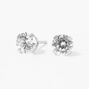 14kt White Gold 5mm Cubic Zirconia Studs Ear Piercing Kit with Ear Care Solution,
