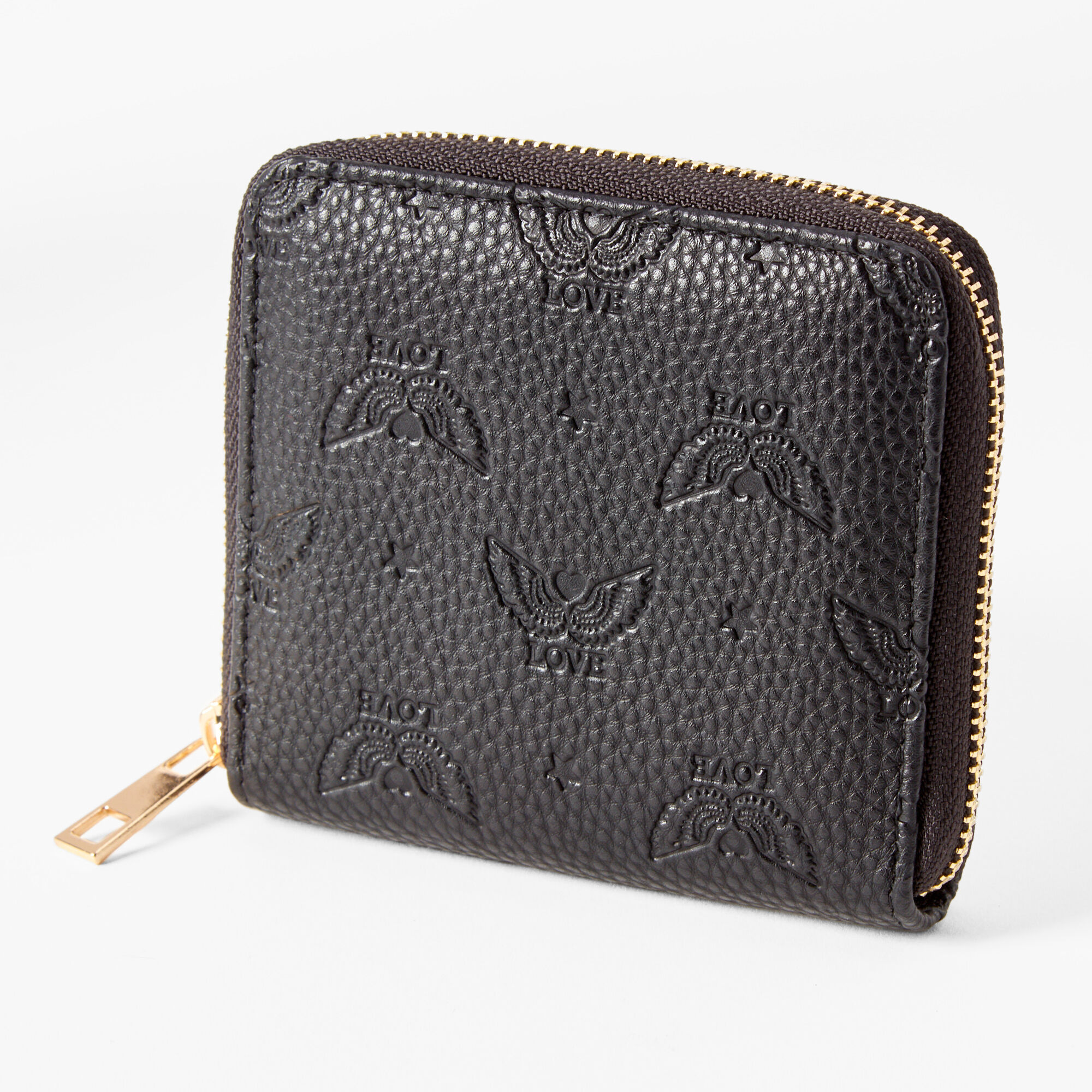 Claire's Porte-monnaie ailes d’ange « Love » - Noir
