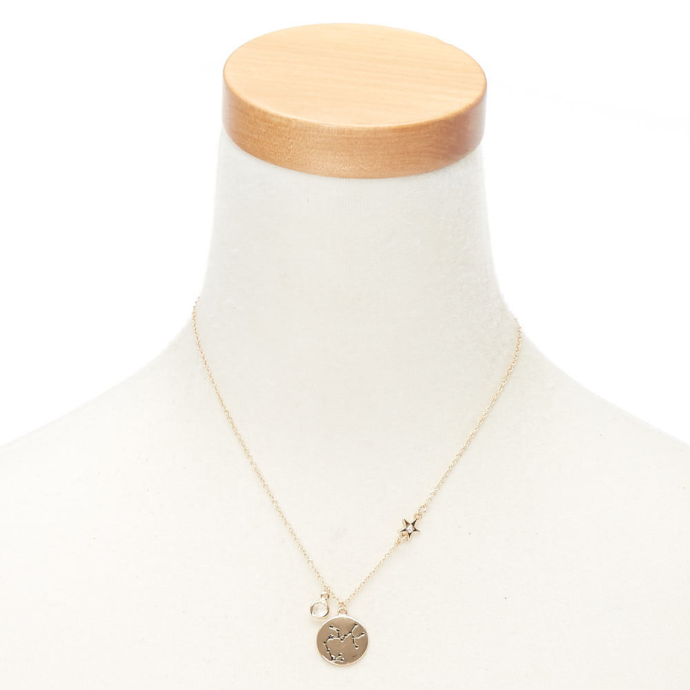 Collier à pendentif zodiaque couleur doré Sagittaire,