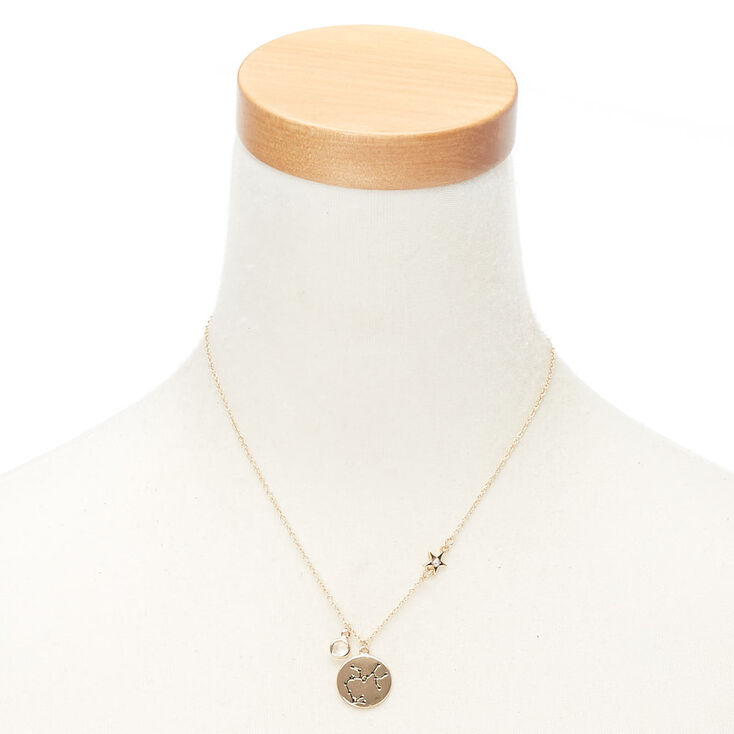 Gold Zodiac Pendant Necklace - Sagittarius,