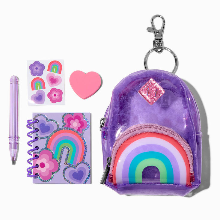 Ensemble d&rsquo;articles de papeterie sac &agrave; dos 10&nbsp;cm arc-en-ciel,