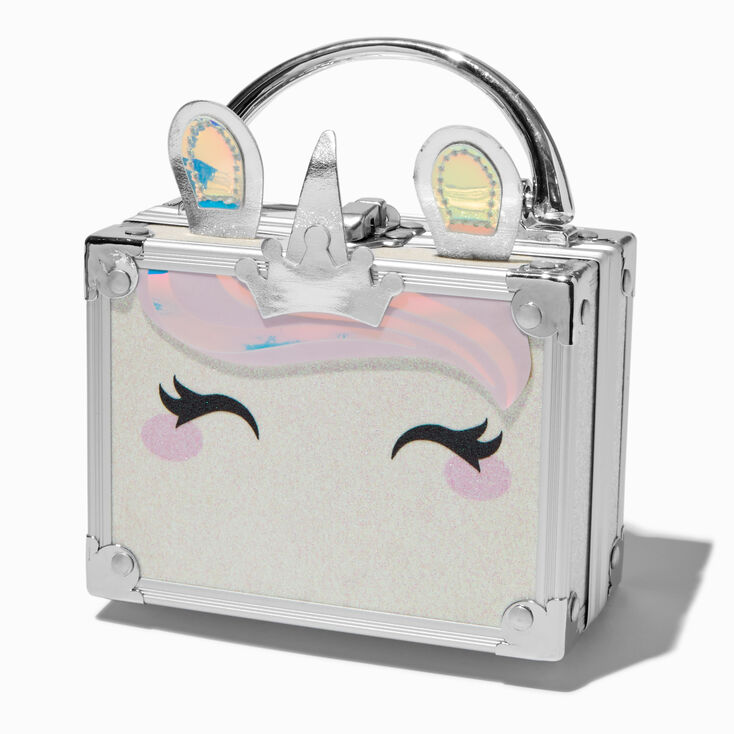 Claire's Club Tiny Travel Unicorn Glitter Lock Box Makeup Set