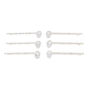 Silver-tone Cubic Zirconia Teardrop Hair Pins - 6 Pack,