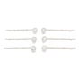 Silver-tone Cubic Zirconia Teardrop Hair Pins - 6 Pack,