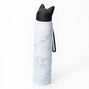 Cat Ears Marble Print Metal Water Bottle - White,