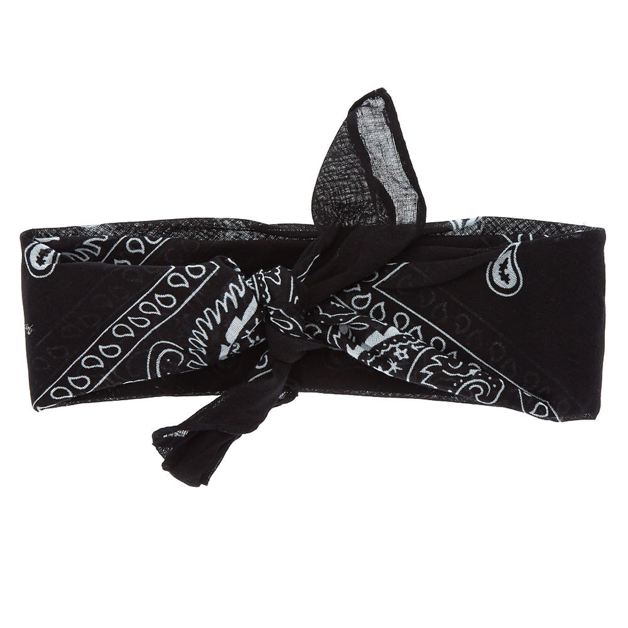 Black Paisley Bandana Headwrap,