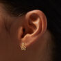 C LUXE by Claire&#39;s Gold-tone Sterling Silver Cubic Zirconia Pink Flower Drop Earrings,