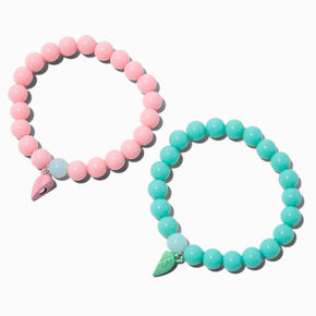 Bracelets perl&eacute;s c&oelig;ur fendu en deux best friends - Lot de 2,