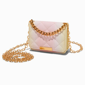 Pastel Yellow &amp; Pink Ombr&eacute; Crossbody Card Case,