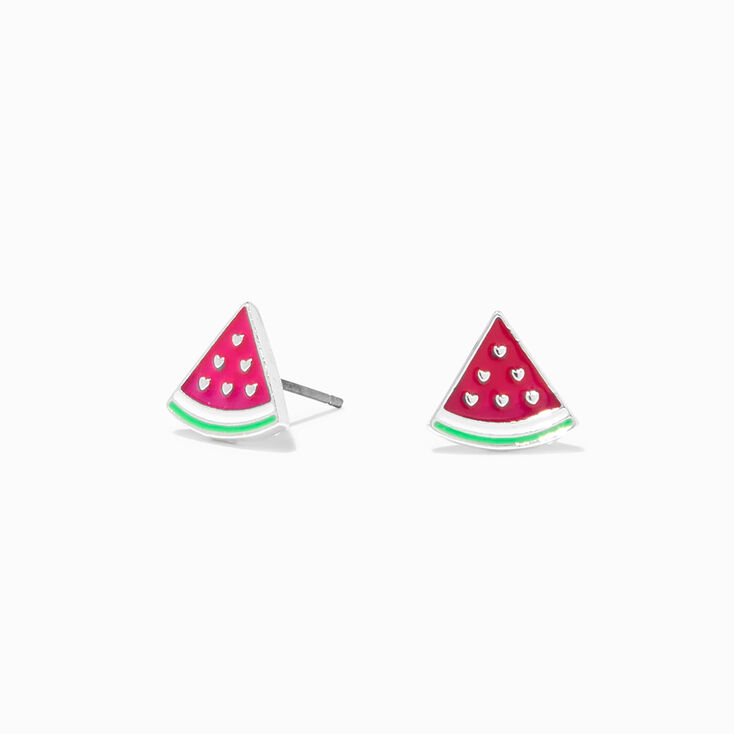 Clous d&rsquo;oreilles past&egrave;que qui changent de couleur en r&eacute;action aux UV roses,