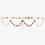 Cross Filigree Choker Necklace - Burgundy,