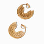 Gold-tone 40MM Delicate Filigree Clip-on Earrings,