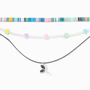 Collier multi-rangs f&eacute;es d&rsquo;humeur couleur argent&eacute;e,