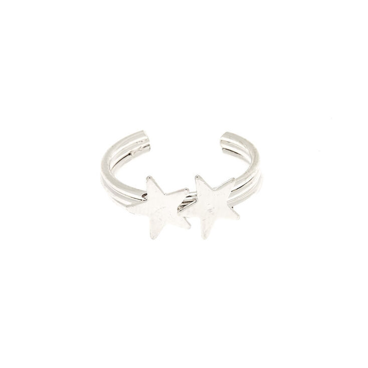 Silver Double Star Toe Ring,