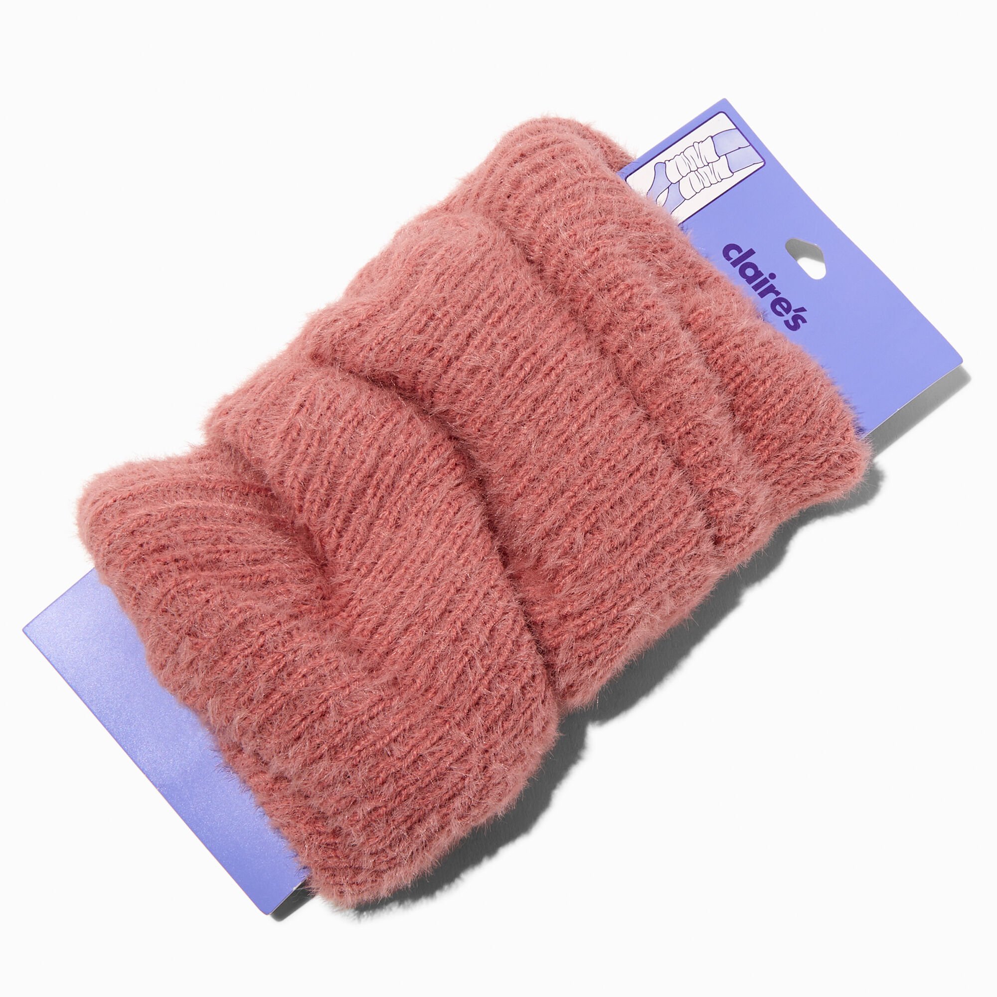 Mauve Sweater-Knit Leg Warmers,