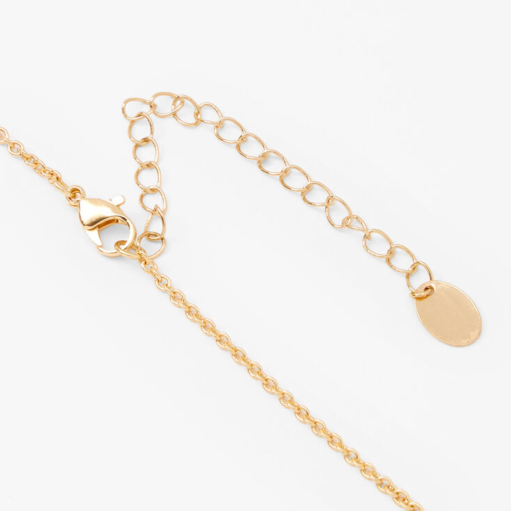 Gold Zodiac Symbol Pendant Charm Necklace - Libra,