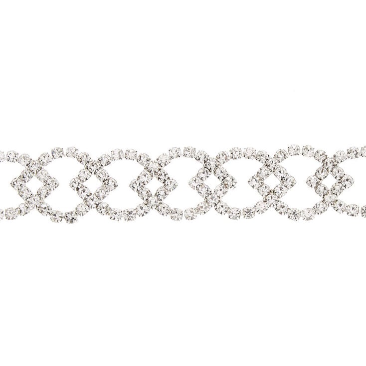 Silver Rhinestone Citrus Choker Necklace,