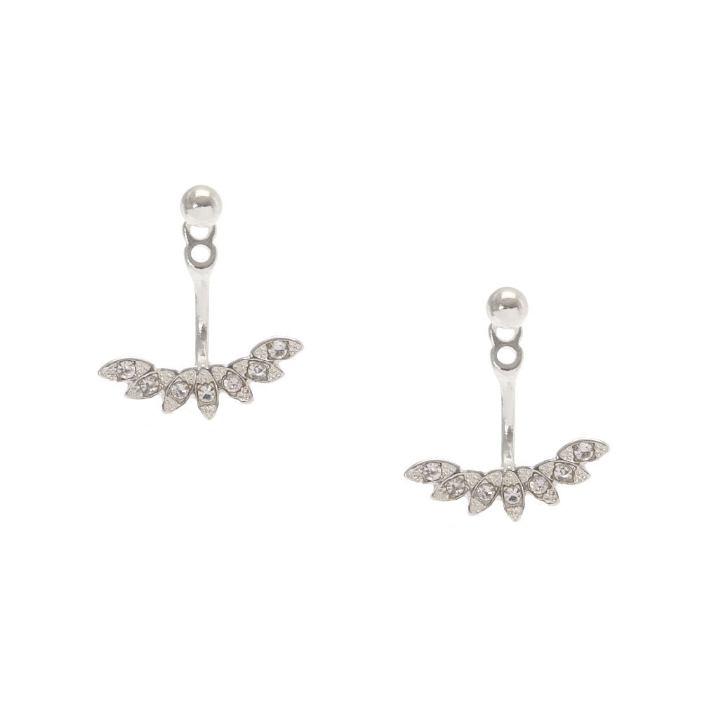 Bijoux d’oreilles ton couleur doré rose et fausses pierres en strass en éventail,