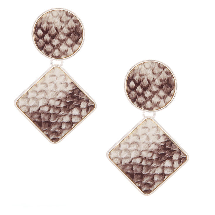 Claire's Pendantes géométriques effet peau de serpent 5 cm