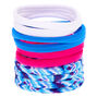 Tie Dye Retro Rolled Hair Bobbles - Blue, 10 Pack,
