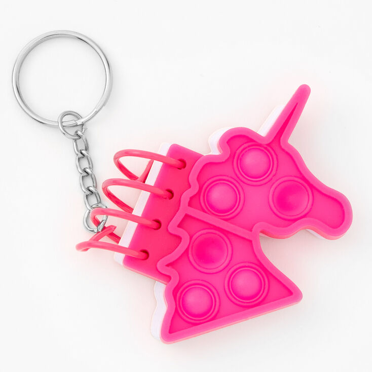 Pink Unicorn Mini Diary Fidget Toy Keychain,