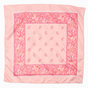 Pink Paisley Silky Bandana Headwrap,