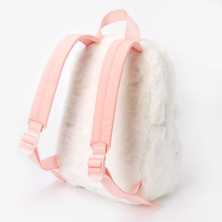Claire&#39;s Club Furry Unicorn Small Backpack - White,