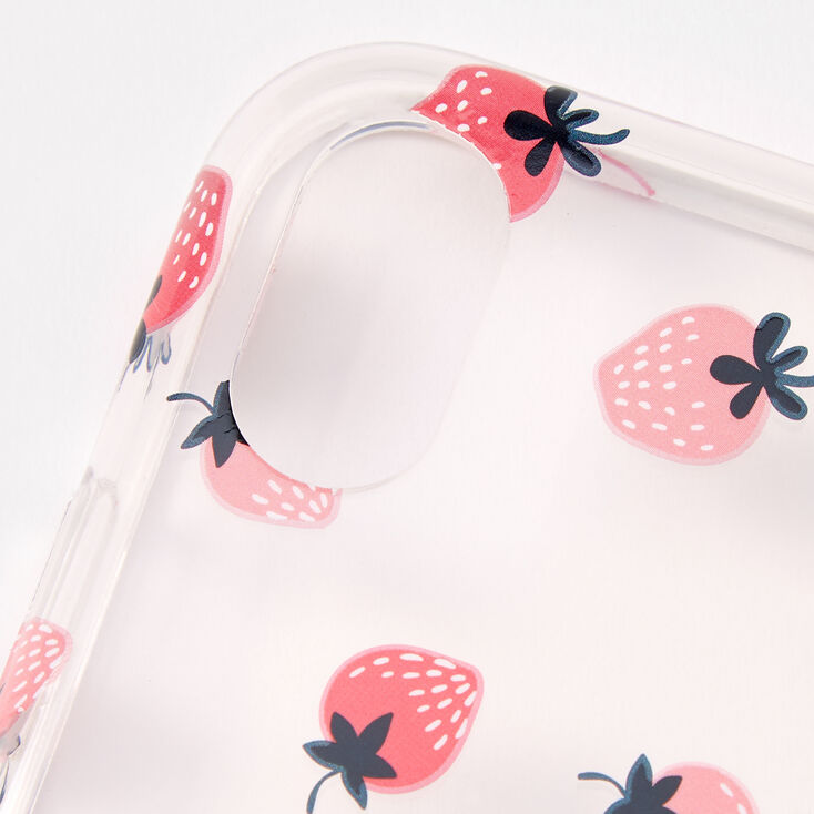 Coque de protection pour portable avec support anneau fraise - Compatible avec iPhone&reg; XR,