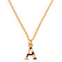 Gold Striped Initial Pendant Necklace - A,