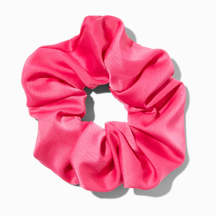 Hot Pink Satin Hair Scrunchie,
