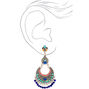 Silver 3&quot; Beaded Clip On Drop Earrings,