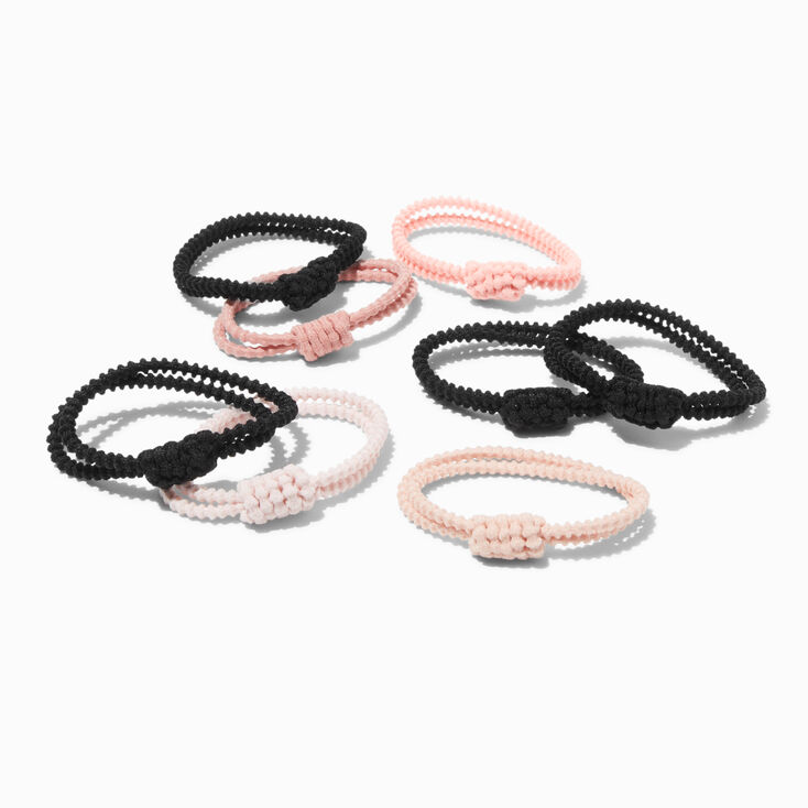 Mauve Athletic Knit Hair Ties - 8 Pack,