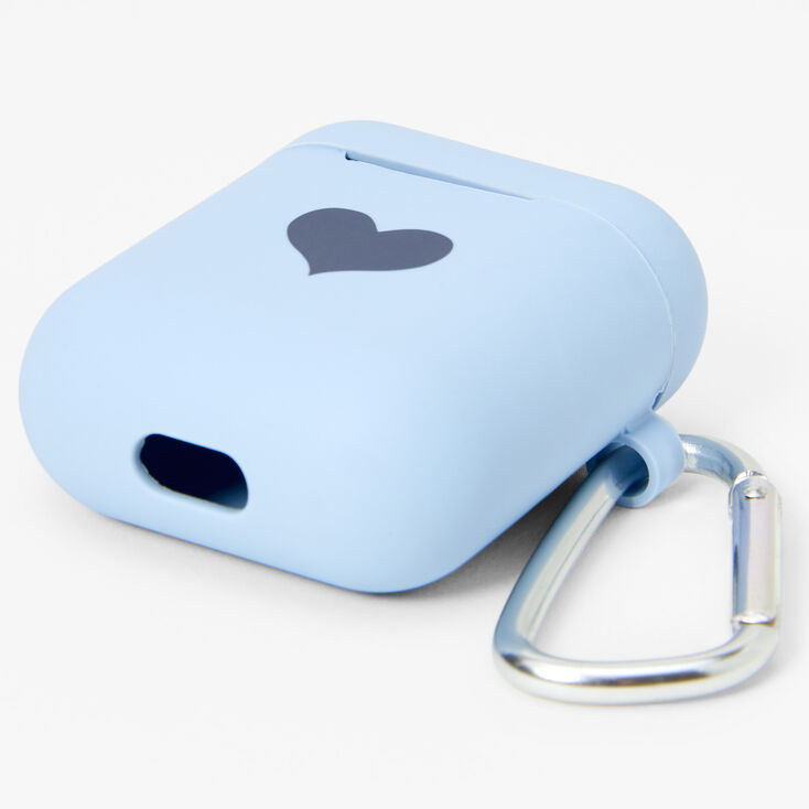 Baby Blue Heart Silicone Earbud Case Cover - Compatible With Apple AirPods&reg;,