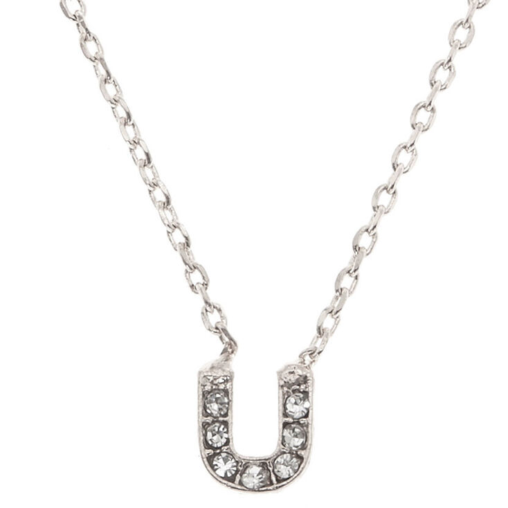 Claire's Collier clouté couleur argenté avec initiale U