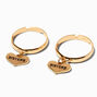 Best Friends Gold Sisters Heart Dangle Rings - 2 Pack,