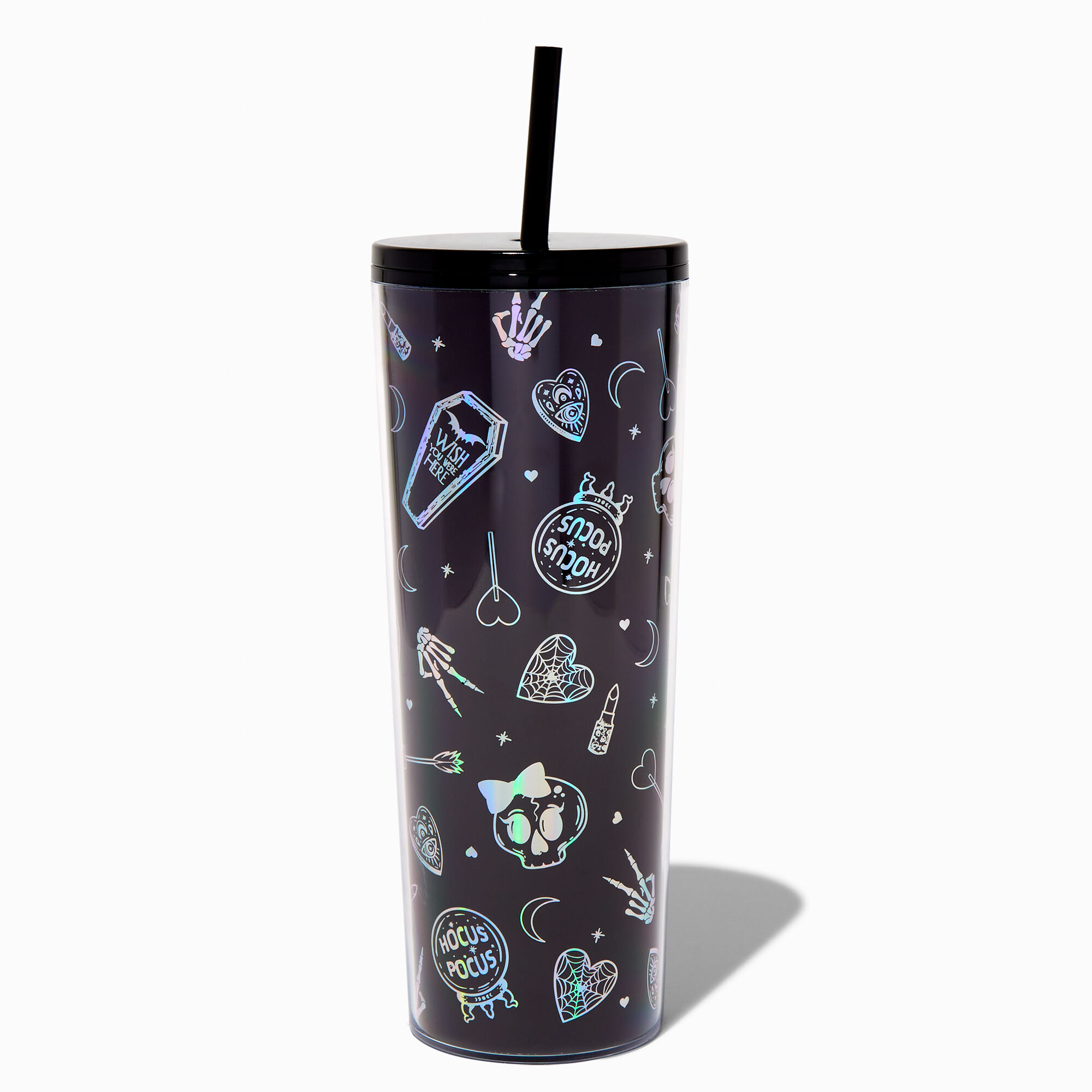 Holographic Halloween Icons Tumbler,